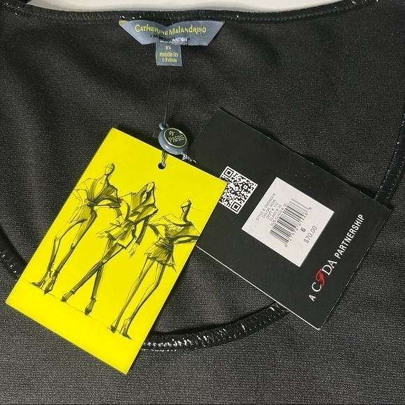 nwt Catherine Malandrino Faux Leather Peplum Dress Size 6 - Picture 7 of 9